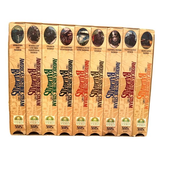 Vintage America’s 1994 Historic Steam Railroads VHS set of 9 - Picture 1 of 4